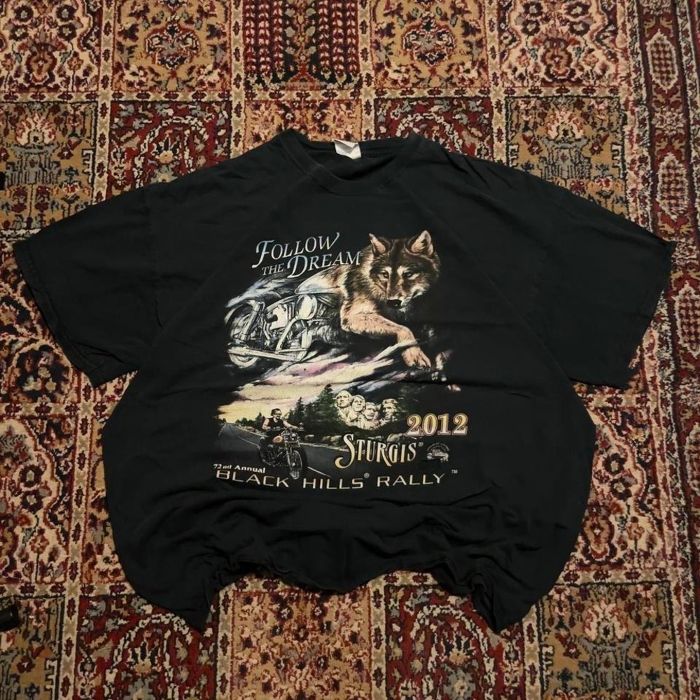 2012‎ Sturgis Black Hills Rally wolf double sided harley style biker tshirt XXL